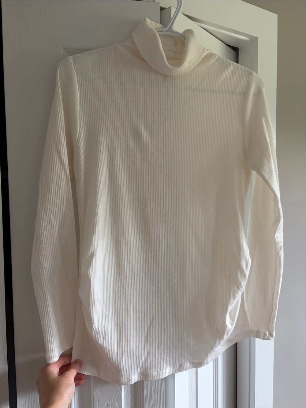 Old Navy White Ribbed Cowl-Neck Sweater